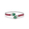 Ruby Emerald Drop Bracelet